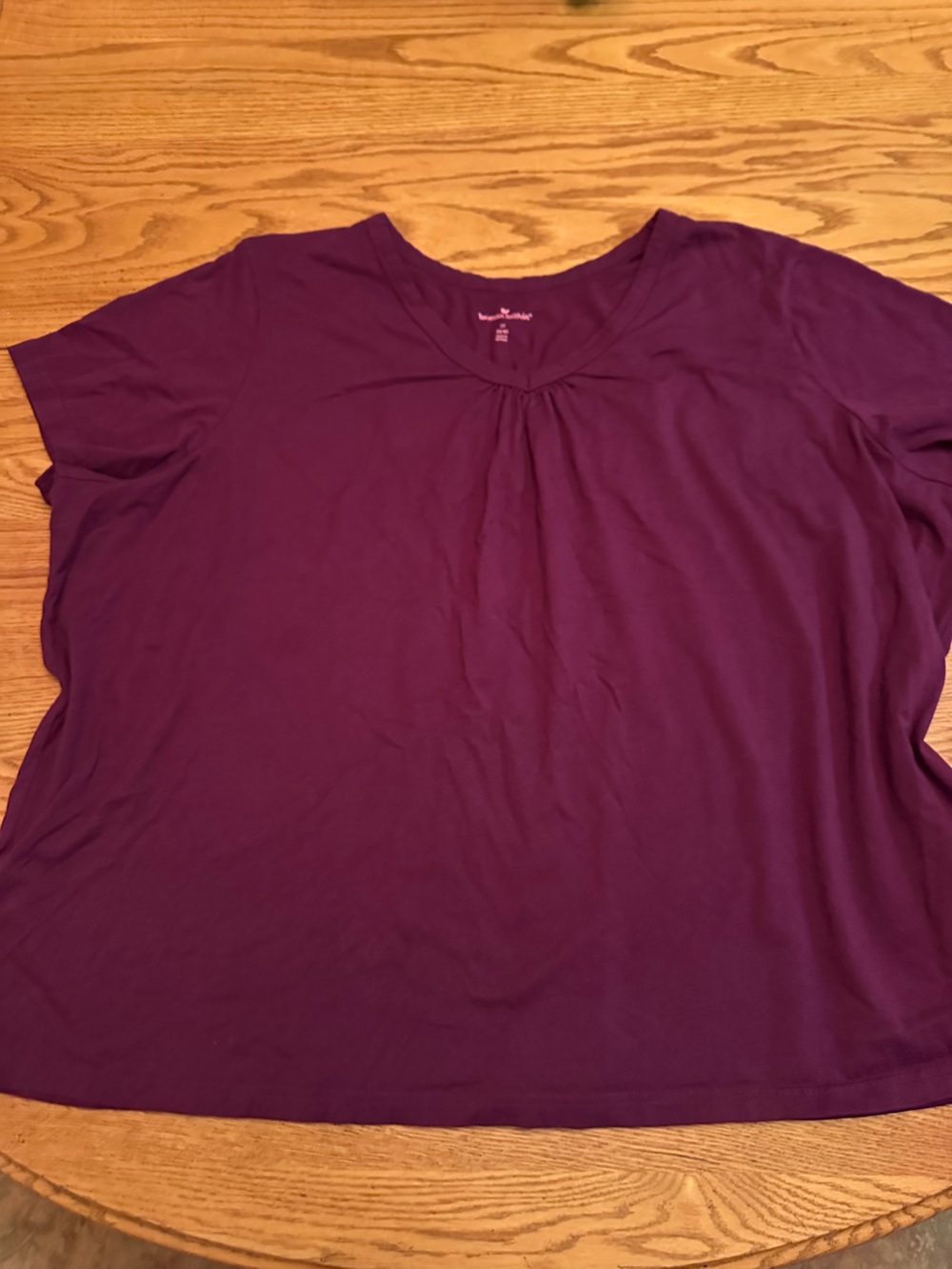 Essential Women's Short-Sleeve Top in Plum Sz 5x